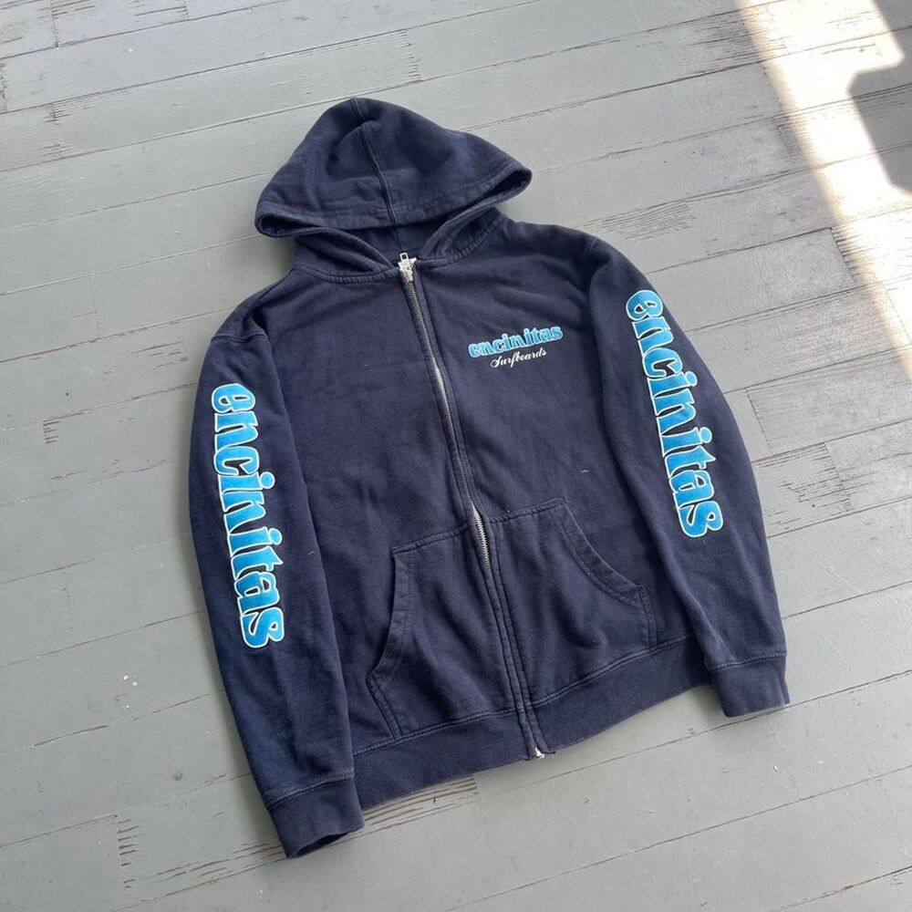 Encinitas Surfboards Streetwear Y2K Quad Hit Zip Up Hoodie